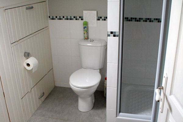 Salle de Bain avec douche et toilette